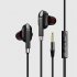 Quad Core Double Moving Coil Headphones In ear Subwoofer Tuning Universal Wire controlled Game Headset black gold