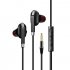 Quad Core Double Moving Coil Headphones In ear Subwoofer Tuning Universal Wire controlled Game Headset black silver