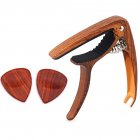Quick Change Clamp Key Acoustic Classic Guitar Capo Guitar Capo Pick Guitar Accessories Red sandalwood pick + wood grain capo