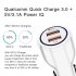 Quick Charge 3 0 Car Charger 2 Ports USB Fast Dual Adapter for Phone Black