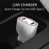 Quick Charge 3 0 with USB Type C Car Charger Built in Power Delivery PD Port 35W 3 Ports for Apple iPad iPhone X 8 Plus Samsung Galaxy  LG  Nexus  HTC white