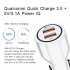 Quick Charge Qc3 0 Dual Usb Car Charger Universal Double Usb Fast Charging 12v 24v Smart Adapter For Phone Tablets White