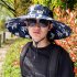 Quick drying Fabric Fisherman Hat Protection Long Large Wide Brim Mesh Hiking Outdoor Beach Cap Camouflage Navy m 56 58cm