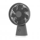 Quiet Desk Fan, 3600mAh Portable Table Fan, LED Battery Level Display Desk Fan With Night Light, 5 Speeds Strong Air And 90° Adjustable Tilt Fan dark gray