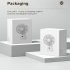 Quiet Desk Fan  3600mAh Portable Table Fan  LED Battery Level Display Desk Fan With Night Light  5 Speeds Strong Air And 90   Adjustable Tilt Fan White