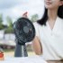 Quiet Desk Fan  3600mAh Portable Table Fan  LED Battery Level Display Desk Fan With Night Light  5 Speeds Strong Air And 90   Adjustable Tilt Fan White