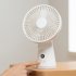 Quiet Desk Fan  3600mAh Portable Table Fan  LED Battery Level Display Desk Fan With Night Light  5 Speeds Strong Air And 90   Adjustable Tilt Fan White