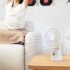 Quiet Desk Fan  3600mAh Portable Table Fan  LED Battery Level Display Desk Fan With Night Light  5 Speeds Strong Air And 90   Adjustable Tilt Fan White