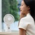 Quiet Desk Fan  3600mAh Portable Table Fan  LED Battery Level Display Desk Fan With Night Light  5 Speeds Strong Air And 90   Adjustable Tilt Fan White