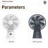 Quiet Desk Fan  3600mAh Portable Table Fan  LED Battery Level Display Desk Fan With Night Light  5 Speeds Strong Air And 90   Adjustable Tilt Fan dark gray