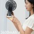 Quiet Desk Fan  3600mAh Portable Table Fan  LED Battery Level Display Desk Fan With Night Light  5 Speeds Strong Air And 90   Adjustable Tilt Fan White