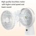 Quiet Desk Fan  3600mAh Portable Table Fan  LED Battery Level Display Desk Fan With Night Light  5 Speeds Strong Air And 90   Adjustable Tilt Fan White
