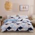 Quilt Cover  Pillowcase with Triangular Plaid Geometric Pattern Protective Bedding Cover