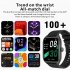 Qx5 Smart Watch 1 96 Inch Fitness Smart Watch Heart Rate Blood Oxygen Sleep Monitor Black with Black Silicone