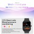 Qx5 Smart Watch 1 96 Inch Fitness Smart Watch Heart Rate Blood Oxygen Sleep Monitor Black with Black Silicone