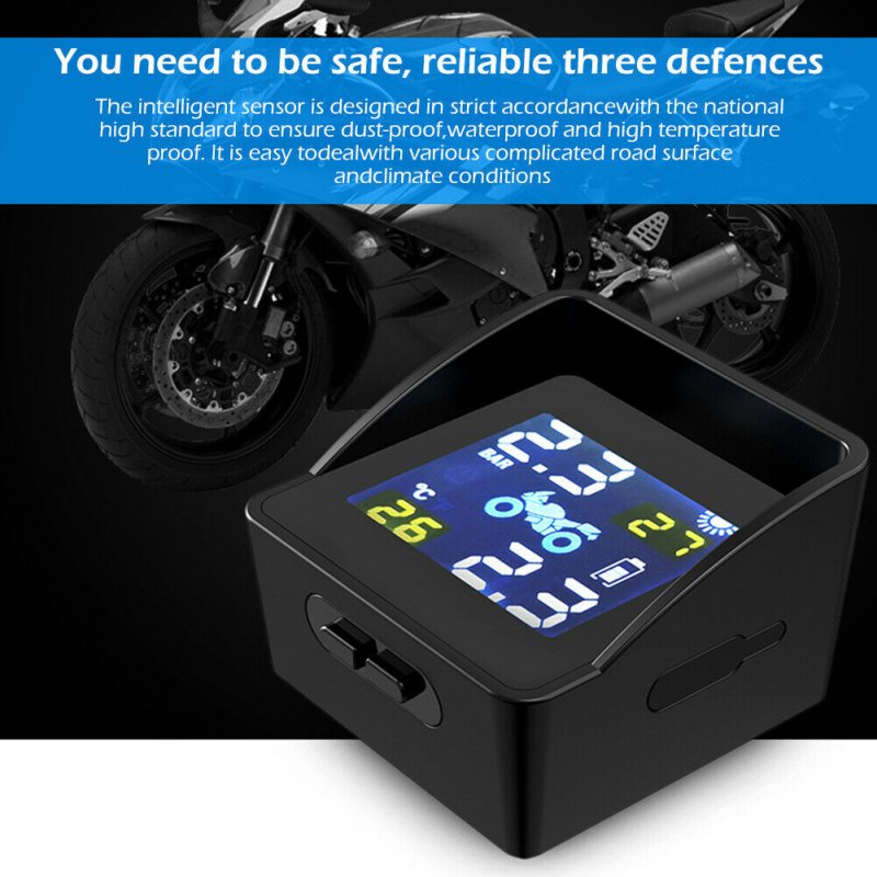 1 Set Tire Pressure Monitoring Alarm System Solar Charing Ip65 Waterproof Lcd High-precision Display Sensors Monitoring Device