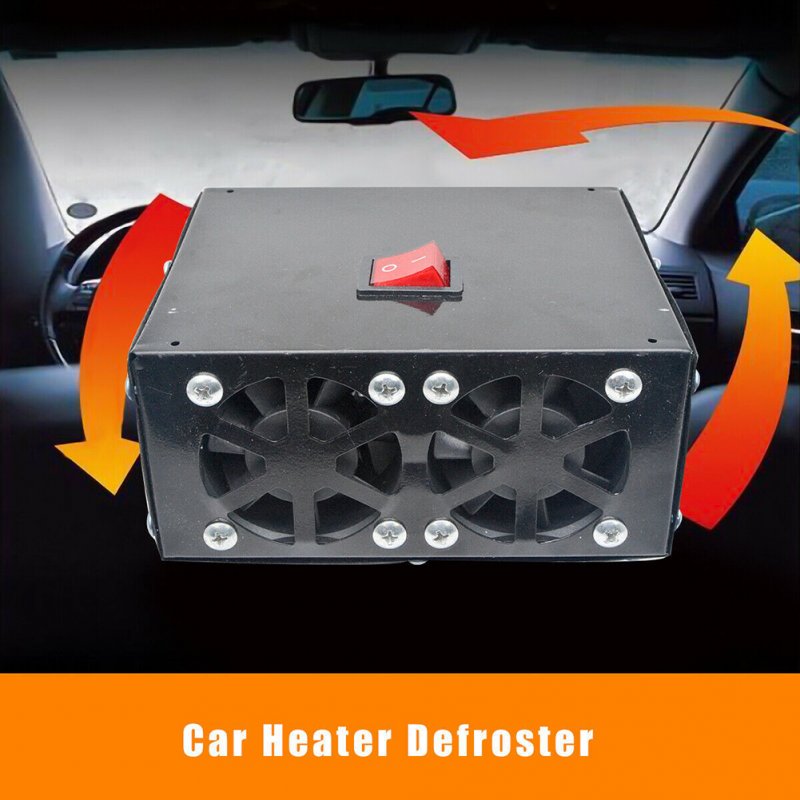 12V 800W 2 Hole Car Heater Windshield Defroster Kit Overheat Protection Universal Double Hole Heating Fan Defogger Demister 