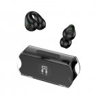 R19 Wireless Clip-on Earbuds Stereo Sound Headphones With LED Display Charging Case Earphones For Running Workout Sports black