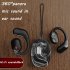 R22 Open Ear Headphones Wireless Air Conduction Sport Earphones With Transparent Charging Case Hanging Ear Earbuds For Running Cycling Workouts black