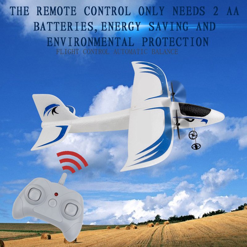Fx802 Remote Control Aircraft 2.4g 2ch Fixed-Wing RC Glider RC Airplane Model Toys Blue