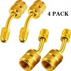 R410a Charging Vacuum Port Adapter Brass Converter for Mini  Air Conditioner Refrigeration 4pcs