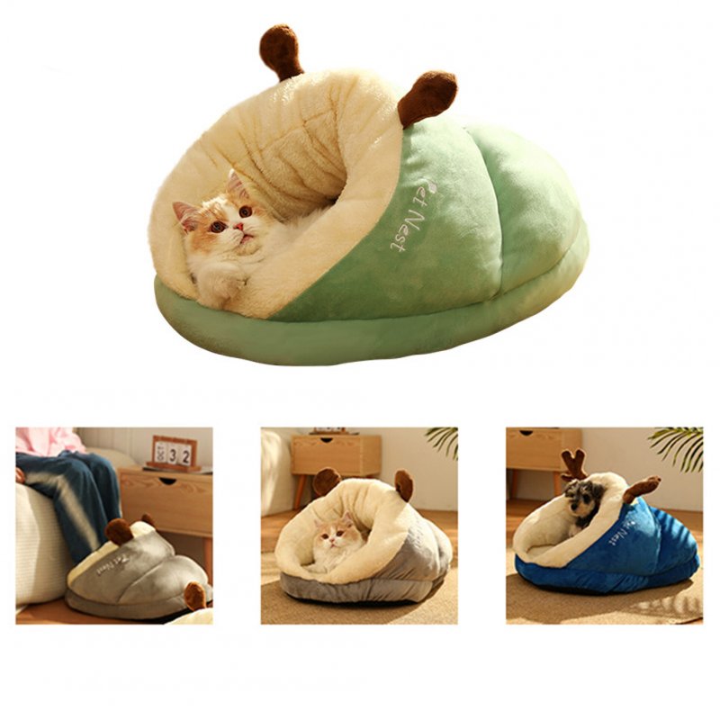 Winter Warm Plush Cozy Nest Slippers Shape Thickened Sleeping Cushion Mat For Small Medium Cats Dogs gray brown bear S [40 x 30 x 25cm]