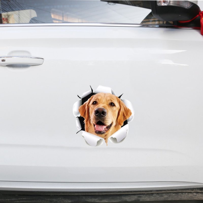 Funny Car  Sticker Body Dog Cat Puppy Scratch Paint Subsidies Cartoon Simulation Door Body Decal 