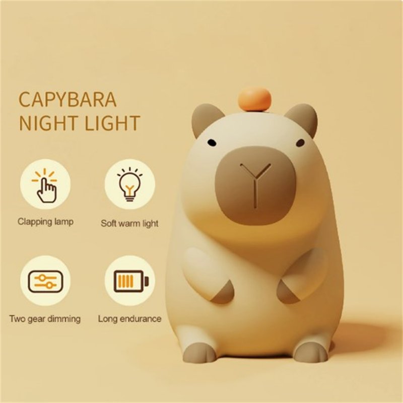 Night Light For Kids, Cute Guinea Pig Light With USB Charging Cable 800mAh Battery Capacity Table Lamp, Silicone LED Bedside Lamp For Baby Children Teen Bedrooms Living Room Nursery Night Light 800mAh