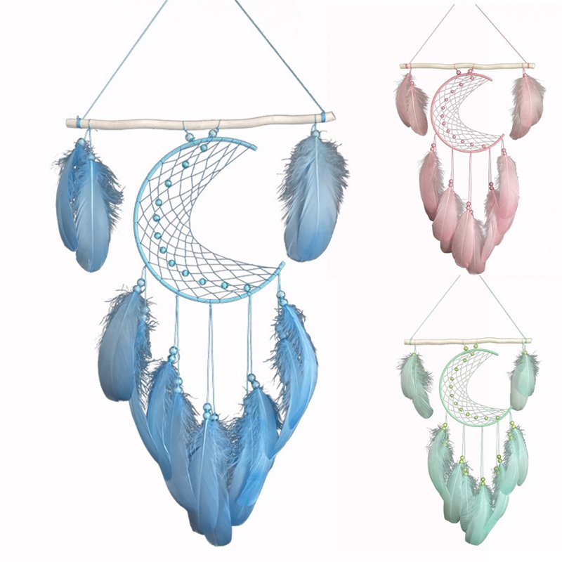 Wall Hanging Dream Catchers With Natural Feathers Wood Stick Wind Chimes Home Craft For Wall Hanging Home Decoration 