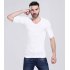RAIFU International Tv Men Body Shaping Clothes High Elastic Sports Short Sleeve T shirt White XXL