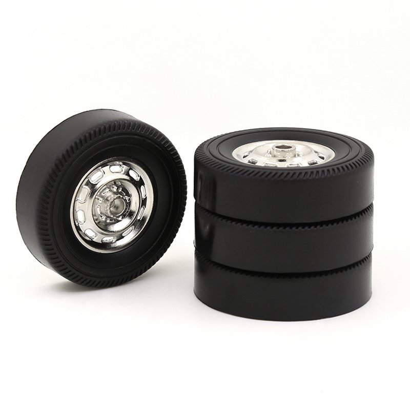 thumbnail image 2 of Jeanoko Plastic Tires For WPL D12 RC Truck - Silver Upgrade Parts For Rock Crawler Models 2 of 11