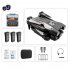 RC Aircraft 4k Obstacle Avoidance 360 Degree Rollover Optical Flow Dual Camera 4 Shaft RC Drone Black 3 Batteries