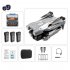 RC Aircraft 4k Obstacle Avoidance 360 Degree Rollover Optical Flow Dual Camera 4 Shaft RC Drone Gray 3 Batteries
