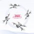RC Aircraft 4k Obstacle Avoidance 360 Degree Rollover Optical Flow Dual Camera 4 Shaft RC Drone Gray 2 Batteries