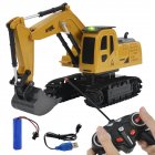 RC Alloy Construction Car Digger 6 CH Alloy Excavator Crane RC Construction Vehicle Toys Alloy Car Model English packaging_1:24