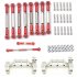RC Car Parts Metal Steering Pull Rod Metal Upgrade Parts Pull Rod Base Set Home DIY For WPL C14 C24 C34 Model RC Car Accessories Truck Kit red