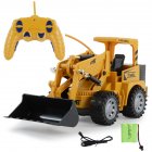 RC Excavator Toy   Hours of Fun with Fully Functional Remote Control Front Loader Tractor   Scoop  Load  Carry and Dump Sand  Dirt  Rocks  Beans  yellow