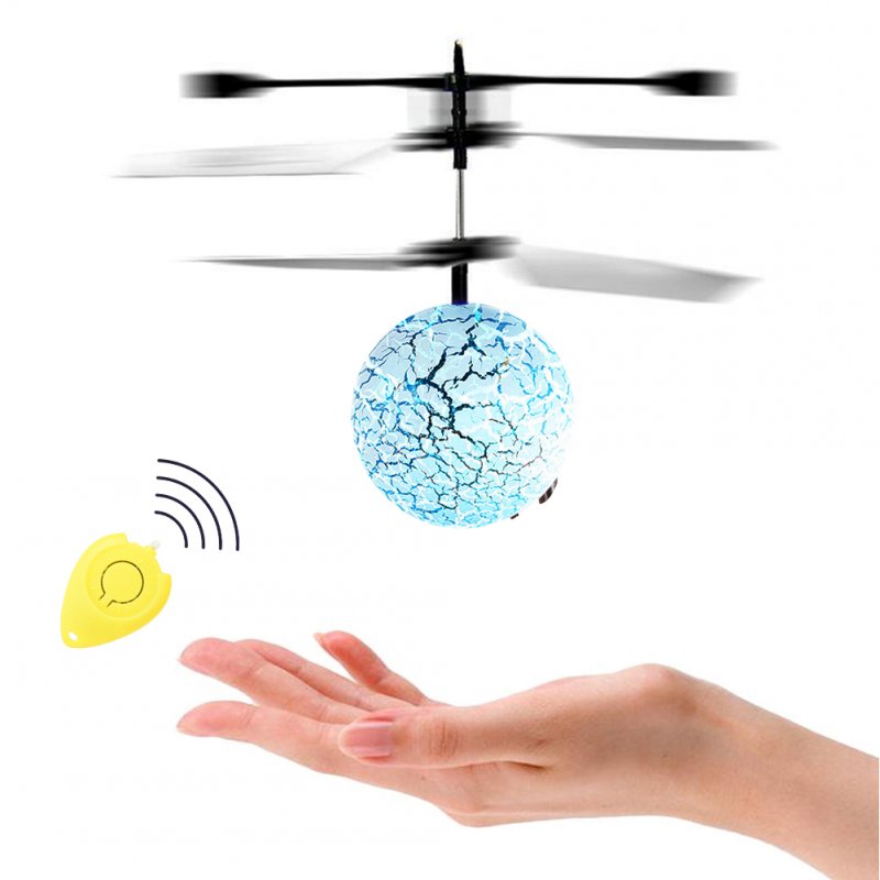 [US Direct] RC Flying Ball Infrared Hand Induction Flight Helicopter Multicolor LED Lights for Kids Teenager with Remote Controller