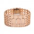 REALY Women s Quartz Diamond Case Alloy Bracelet Square Watch with Super Thin Hollow Strap Gold