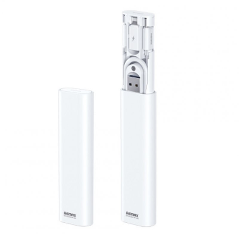 REMAX Rc-c011 Data Cable Storage Box 60w Fast Charging Line Electronic Gadgets Organizer With Card Removal Pin White