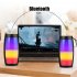RGB Colorful Luminous Bluetooth compatible Speaker Lightweight Portable Card Fm Speaker Music Player With Lanyard black