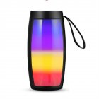RGB Colorful Luminous Bluetooth-compatible Speaker Lightweight Portable Card Fm Speaker Music Player With Lanyard black