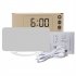RGB Digital Alarm Clock With 11 Color Modes 3 Level Brightness 2 USB Ports LED Mirror Clock For Bedroom Home Office Desk Decor white shell