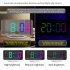 RGB Digital Alarm Clock With 11 Color Modes 3 Level Brightness 2 USB Ports LED Mirror Clock For Bedroom Home Office Desk Decor white shell