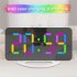 RGB Digital Alarm Clock With 11 Color Modes 3 Level Brightness 2 USB Ports LED Mirror Clock For Bedroom Home Office Desk Decor white shell