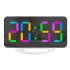 RGB Digital Alarm Clock With 11 Color Modes 3 Level Brightness 2 USB Ports LED Mirror Clock For Bedroom Home Office Desk Decor white shell