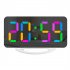 RGB Digital Alarm Clock With 11 Color Modes 3 Level Brightness 2 USB Ports LED Mirror Clock For Bedroom Home Office Desk Decor white shell