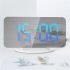 RGB Digital Alarm Clock With 11 Color Modes 3 Level Brightness 2 USB Ports LED Mirror Clock For Bedroom Home Office Desk Decor white shell
