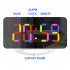RGB Digital Alarm Clock With 11 Color Modes 3 Level Brightness 2 USB Ports LED Mirror Clock For Bedroom Home Office Desk Decor white shell