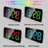 RGB Digital Alarm Clock With 11 Color Modes 3 Level Brightness 2 USB Ports LED Mirror Clock For Bedroom Home Office Desk Decor white shell